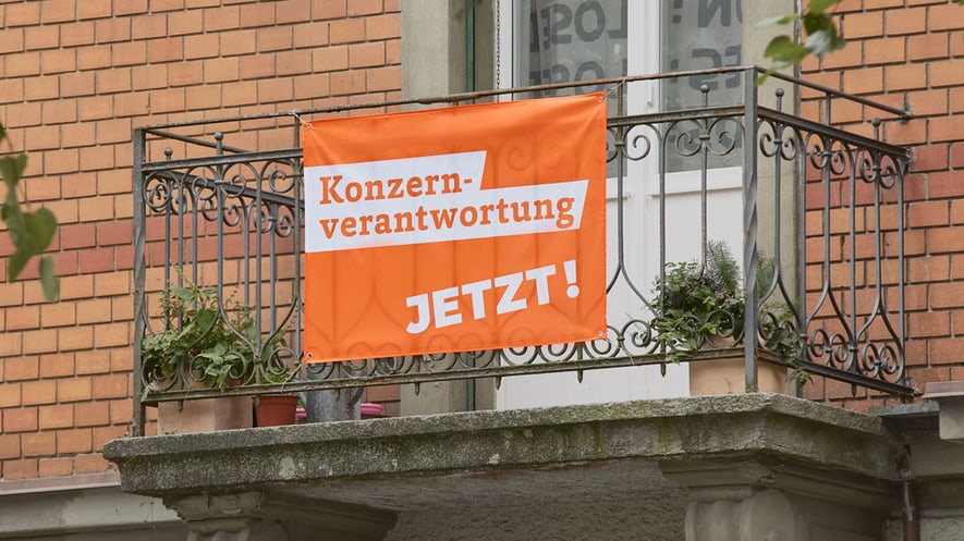 Fahne Konzernverantwortung Jetzt!